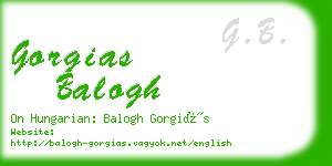 gorgias balogh business card